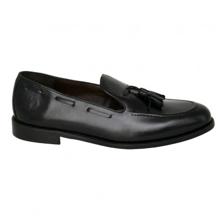 Mocassin Homme Noir à Pompons Cuir à Dakar – Style Distingué - CDV1766