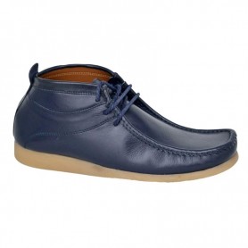 Bottine Homme Cuir Bleu Marine – Style Décontracté Chic - CDV1769