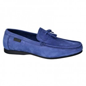 Mocassin homme bleu pampilles – Grande taille 40 à 50 - MOC646