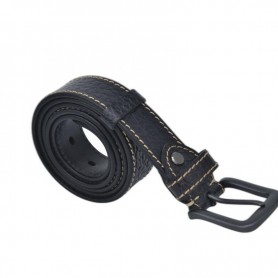 Ceinture Homme Noire Couture Beige - CNT151