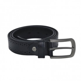 Ceinture Homme Noire Cuir Perforé - CNT153