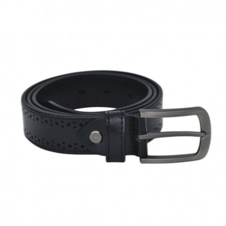 Ceinture Homme Noire Cuir Perforé - CNT153