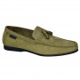 Mocassin Homme Vert Olive à Pompons - MOC657