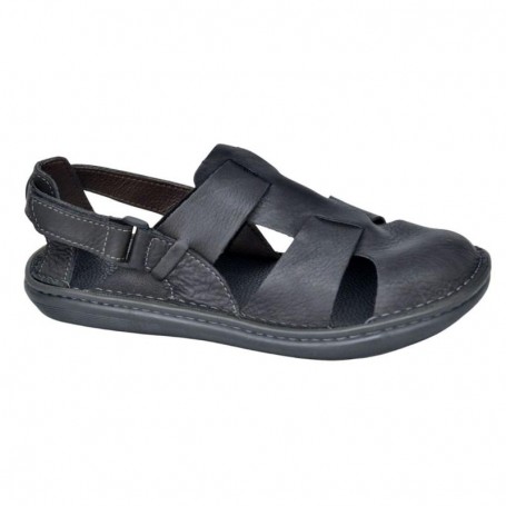 Sandale Homme Fermée Noire en Cuir - SDL3030