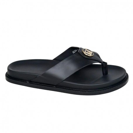 Sandale Tong Homme Noire Logo Doré - SDL3035