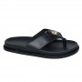 Sandale Tong Homme Noire Logo Doré - SDL3035
