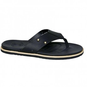 Sandales Tong Homme Cuir Noir Élégantes - SDL3041