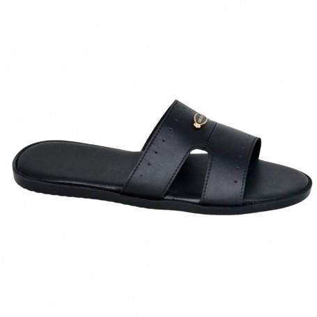 Sandales Double Bride Homme Cuir Noir Élégantes - SDL3043