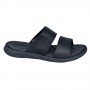 Sandales Homme Noires Double Bride Cuir Grainé - SDL3070