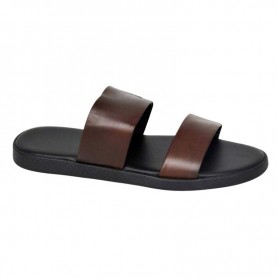 Sandale homme marron à deux brides – Style classique - SDL3075