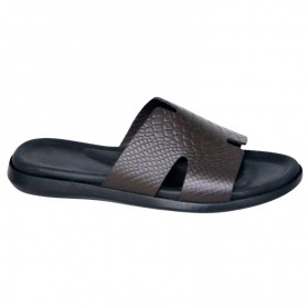 Sandale homme marron motif peau de serpent - SDL3101