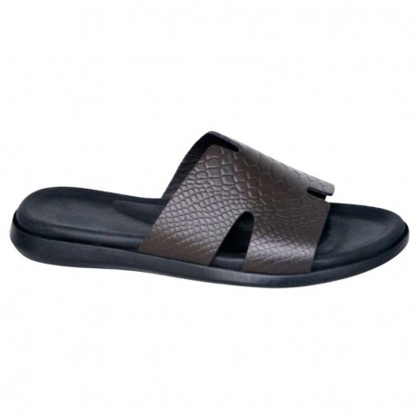 Sandale homme marron motif peau de serpent - SDL3101