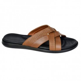Sandale marron homme texturée – Élégance urbaine - SDL3096