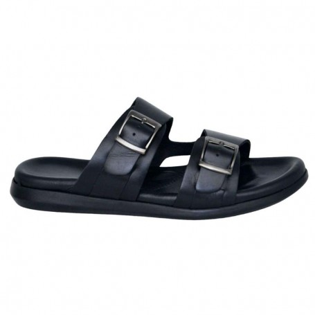 Sandale noire homme à boucles – Pratique et élégante - SDL3098