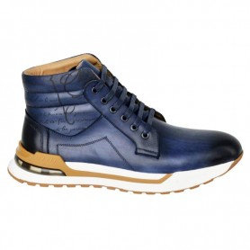 Bottines cuir bleu homme tendance - SNK505