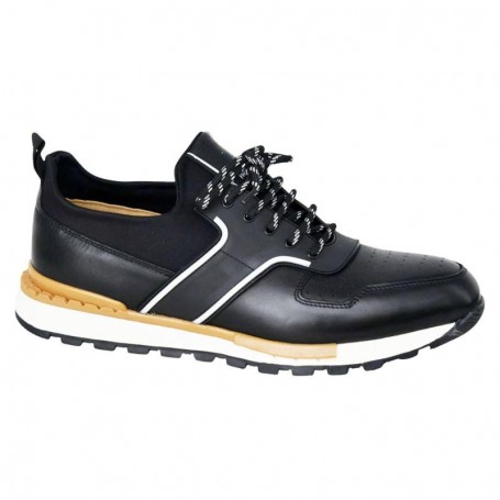 Sneakers noires homme à bandes blanches - SNK512