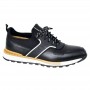 Sneakers noires homme à bandes blanches - SNK512