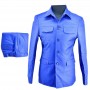 Costume safari africain bleu royal col chemise - CTM492