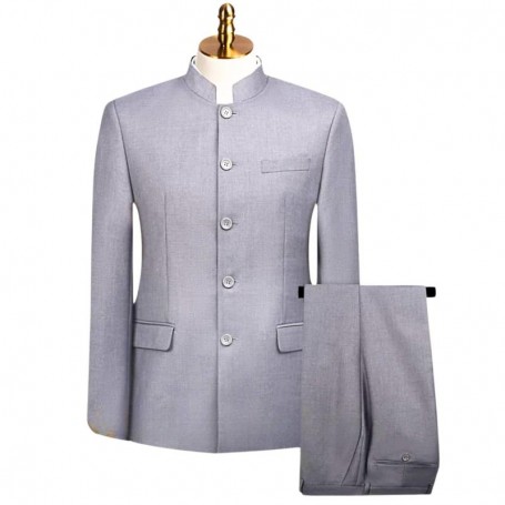 Costume safari africain gris perle homme - CTM494