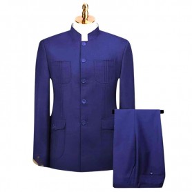 Costume Mao Bleu Royal Homme - Élégance Colorée - CTM501