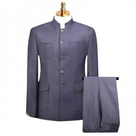 Costume Mao Gris Foncé Homme - Chic Discret - CTM502