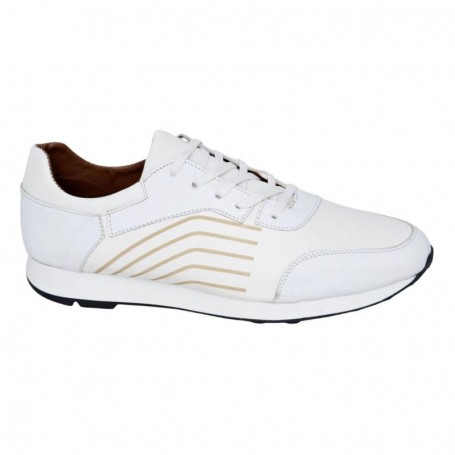 Sneakers Homme Blanc et Beige Style Sport - SNK531