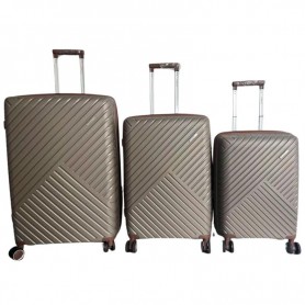 Ensemble de 3 valises rigides marron - Solides et élégantes - VLS397