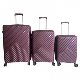 Set de valises violet foncé rigides - Design et sécurité - VLS399