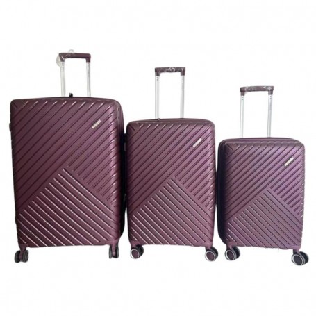 Set de valises violet foncé rigides - Design et sécurité - VLS399