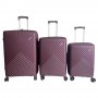 Set de valises violet foncé rigides - Design et sécurité - VLS399