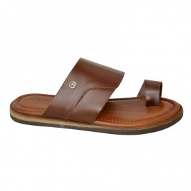 Sandale orthopédique cuir marron clair homme - SDL3100