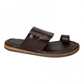 Sandale orthopédique cuir marron foncé homme - SDL3102
