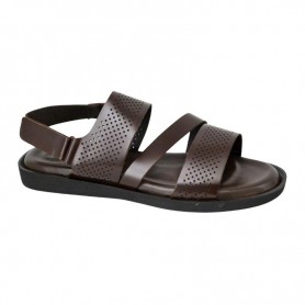Sandale orthopédique cuir marron à brides – SDL3106