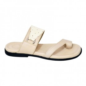 Sandale orthopédique cuir beige homme – Style et confort – SDL3109