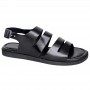 Sandale orthopédique cuir noir triple brides – SDL3112