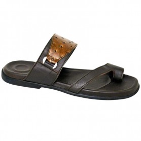 Sandale orthopédique cuir bicolore noir marron – SDL3113