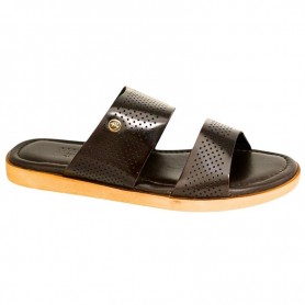 Sandale orthopédique cuir marron perforée – SDL3114