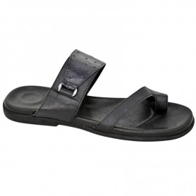 Sandale orthopédique cuir noir texturé – SDL3120