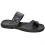 Sandale orthopédique cuir noir texturé – SDL3120