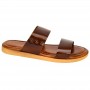 Sandale orthopédique cuir marron rivetée – SDL3121