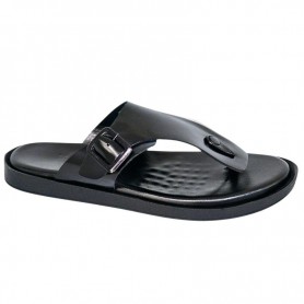 Sandale orthopédique cuir noir boucle – SDL3122