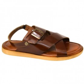 Sandale orthopédique cuir marron croisée – SDL3125