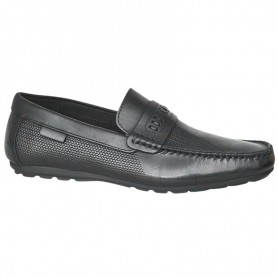Mocassin noir texturé homme grande taille – 41 à 50 - MOC686