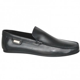Mocassin noir épuré homme grande taille – 41 à 50 - MOC691