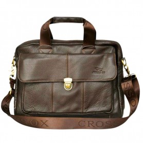 sac homme cuir marron avec fermoir – SC3053