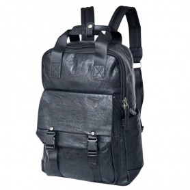 Sac à dos cuir noir moderne avec clips – SC3057