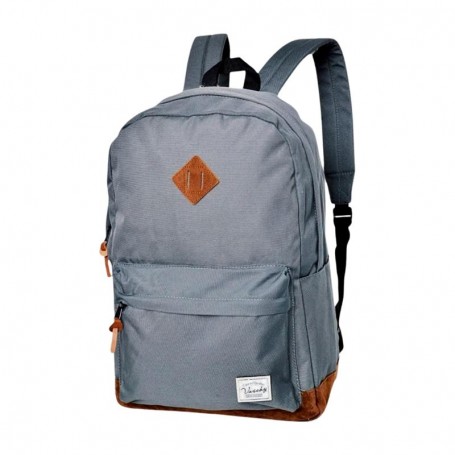 Sac à dos gris avec détails marron chic – SC3074