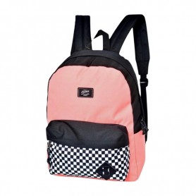 Sac à dos bicolore rose et noir avec motif damier – SC3093