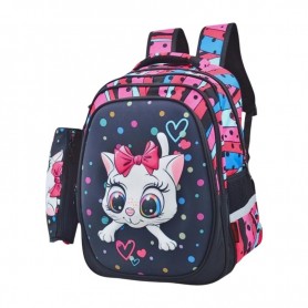 Sac à Dos Chat Fille avec Trousse – Mignon et Pratique – SC3102