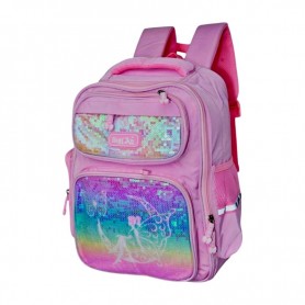 Sac à dos scolaire premium rose pailleté – SC3130